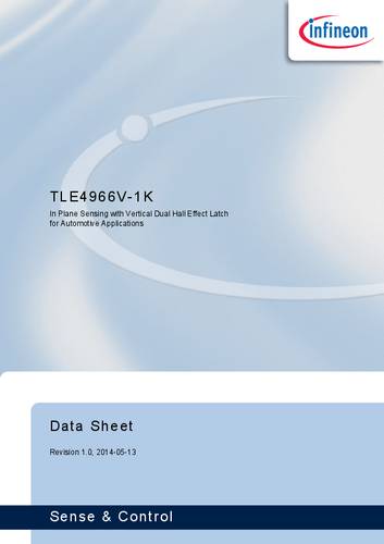 Infineon Technologies Magnetsensor TLE4966V1KHTSA1 3.5 - 32V Messbereich: 0.9 - 4.1 mT TSOP6-6 Tape von INFINEON TECHNOLOGIES