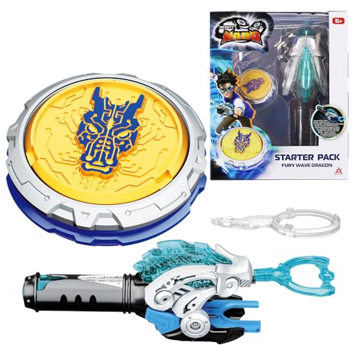 INFINITY NADO Kreisel für Kinder Metall Spielzeug Jungen, Battle Tops Kreisel Launcher Spielzeug, Spinning Tops Jungen ab 5 6 7 8 9 10 11 12 Jahre, Starter Pack Fury Wave Dragon von INFINITY NADO