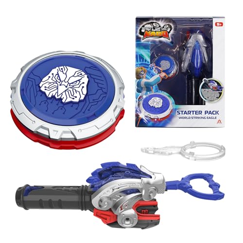 Infinity NADO Kreisel für Kinder Metall Spielzeug Jungen, Battle Tops Kreisel Launcher Spielzeug, Spinning Tops Jungen ab 5 6 7 8 9 10 11 12 Jahre, Starter Pack World Striking Eagle von INFINITY NADO