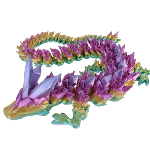 3D Printed Dragon 24inch Crystal Dragon Toys Dinosaur Fidget Toys Easter Christmas Gifts For Adults Home Office Decor (24inch Crystal Dragon) von INFMETRY