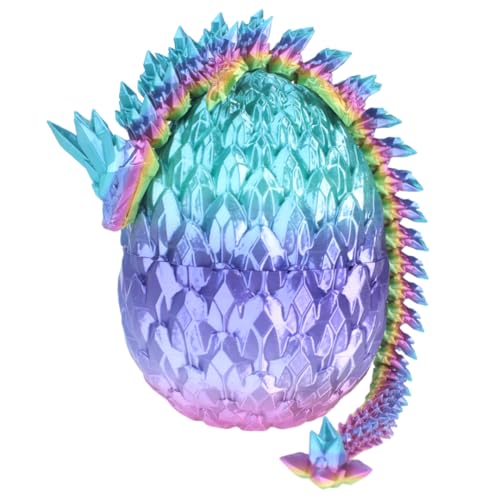 3D Printed Dragon Eggs 12inch Crystal Dragon Inside Egg Fidget Toys Easter Eggs Christmas Gifts For Adults Easter Basket Stuffers (12inch Crystal Dragon Egg) von INFMETRY