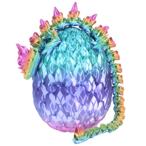 3D Printed Dragon Eggs 12inch Rose Dragon Inside Egg Fidget Toys Easter Eggs Christmas Gifts For Adults Easter Basket Stuffers (12inch Rose Dragon Egg) von INFMETRY