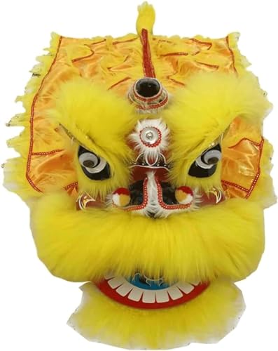 ININOSNP Drachen- und Löwentanz-Requisiten, Südlöwen-Satin-Drachen-Maskottchen-Kostüm, chinesische traditionelle Volkskunst-Aufführung, Löwentanz-Aufführung(Color:B,Size:12in) von ININOSNP