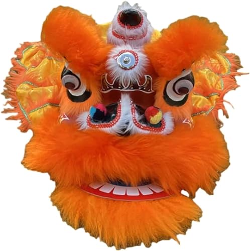 ININOSNP Drachen- und Löwentanz-Requisiten, Südlöwen-Satin-Drachen-Maskottchen-Kostüm, chinesische traditionelle Volkskunst-Aufführung, Löwentanz-Aufführung(Color:C,Size:8in) von ININOSNP