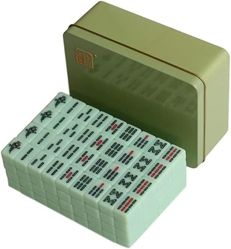 ININOSNP Mahjong 20 * 14mm mini Chinesische mahjong Fliesen 144 Teile/Satz Zinn Box verpackung(Green) von ININOSNP
