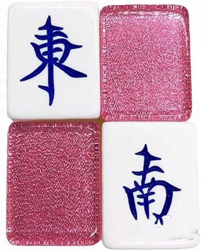 ININOSNP Mahjong Haushaltskristall Acryl Großes Mahjong mit 144 gravierten Steinen Reise-Familien-Mahjong von ININOSNP