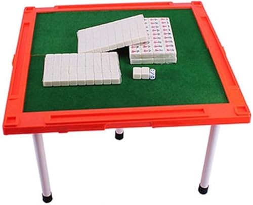 ININOSNP Mini-Klapptisch-Mahjong-Set, Majiang-Reiseset, professionelles chinesisches Mahjong-Set(Beige) von ININOSNP