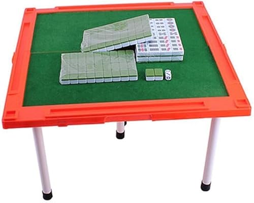 ININOSNP Mini-Klapptisch-Mahjong-Set, Majiang-Reiseset, professionelles chinesisches Mahjong-Set(Green) von ININOSNP