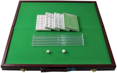 ININOSNP Tragbarer Faltbarer Tisch Mini Mahjong Set Mahjong Traditionelle Ausgabe Spielset Mahjong(Green) von ININOSNP