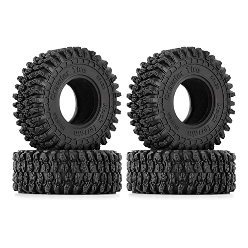 INJORA 1.0 Reifen-S5 Super Weich Klebrig Kriechtier Reifen 57 * 22mm für TRX4M Axial AX24 SCX24 FCX24 FCX18 Enduro24 Upgrade,T1016 von INJORA