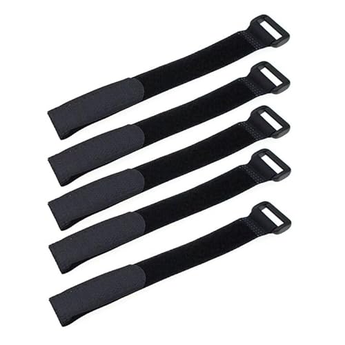 INJORA 5pcs Schwarze Strapazierfähige Antirutsch-Kabelbindungen für RC Auto Batterie RC Crawler Werkzeug (2 * 20cm) von INJORA