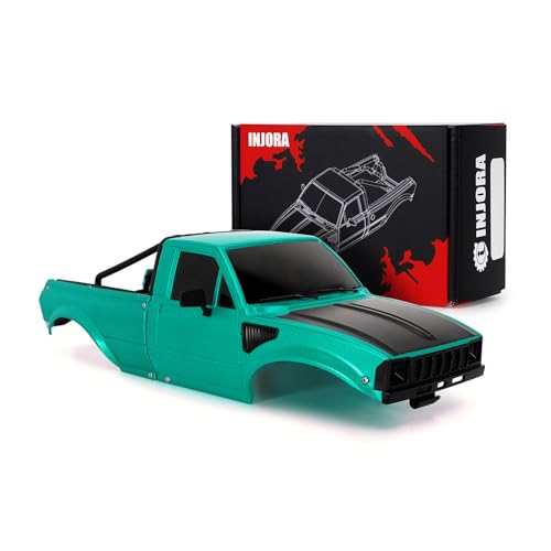 INJORA IR60 Pickup Hard Karosserie mit Ladefläche für 1/18 RC Crawler TRX4M Defender Bronco (Grün) von INJORA