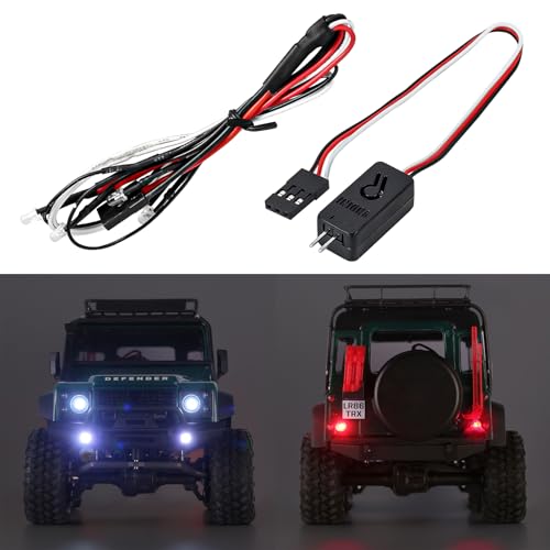 INJORA LED Leuchtenset Scheinwerfer Rücklicht mit Steuerungsschalter für TRX4M Upgrade Bronco Defender 1/18 RC Crawler Auto von INJORA