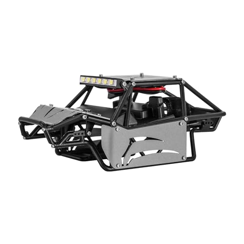 INJORA Nylon Rock Buggy Karosserie Aluminium Paneele Chassis Bausatz für 1/24 RC Crawler Car Axial SCX24 C10 JLU Bronco Base Camp Upgrade Parts,Grau von INJORA