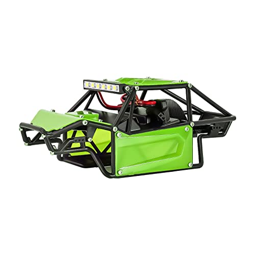 INJORA Nylon Rock Buggy Karosserie Chassis Kit für 1/24 RC Crawler Auto Axial SCX24 C10 JLU Bronco Base Camp Upgrade Teile,Grün von INJORA