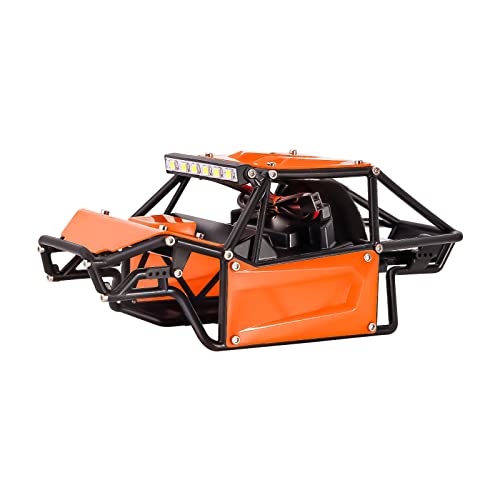 INJORA Nylon Rock Buggy Karosserie Chassis Kit für 1/24 RC Crawler Auto Axial SCX24 C10 JLU Bronco Base Camp Upgrade Teile,Orange von INJORA