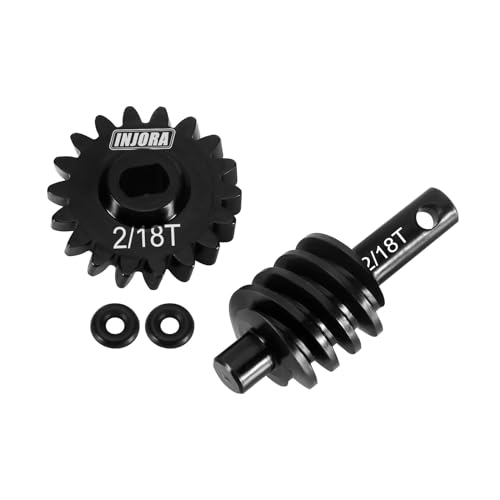 INJORA Overdrive Getriebe Differential Achse Stahl Getriebe13T 14T 12T 18T Schneckengetriebe Upgrade Teile für SCX24 C10 JLU Gladiator Bronco Deadbolt Axial 1/24 RC Crawler Auto (18T) von INJORA