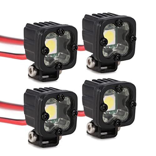 INJORA RC Auto Helle LED Lichter Scheinwerfer 4pcs für 1/10 RC Crawler Axial SCX10 90046 Wraith Capra Redcat Gen8 VS4-10,14 * 14mm von INJORA