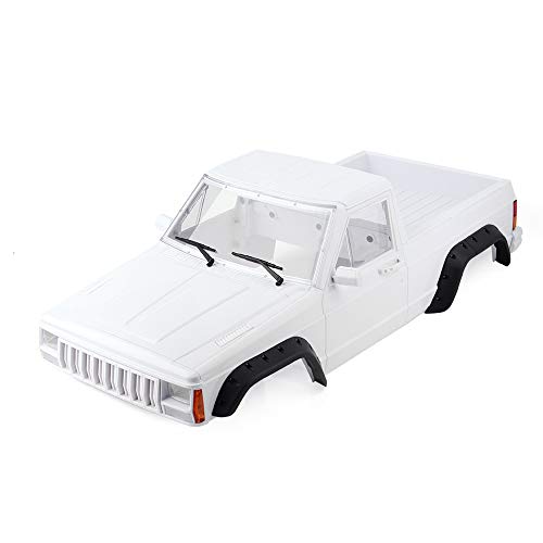 INJORA RC Karosserie 313mm Radstand Cherokee Pickup Truck Car Shell für 1/10 RC Crawler Axial SCX10 SCX10 II 90046 90047 (Weiß) von INJORA