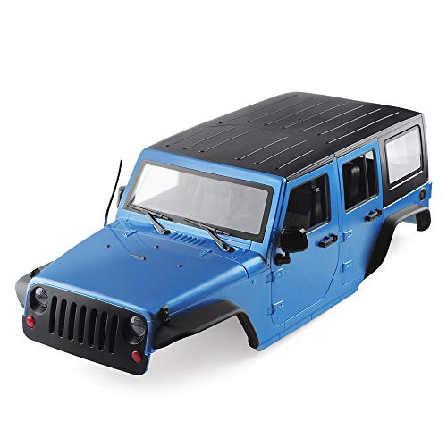 INJORA RC Auto Karosserie KIT Car Body Shell für 1:10 RC Crawler Axial SCX10 und SCX10 II 90046 90047 Wrangler (Blau) von INJORA