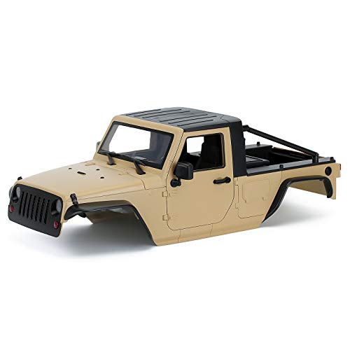 INJORA RC Karosserie 313mm Radstand Karosserie Pickup Body Shell für 1:10 RC Crawler Axial SCX10 SCX10 II 90046 Wrangler (Khaki) von INJORA