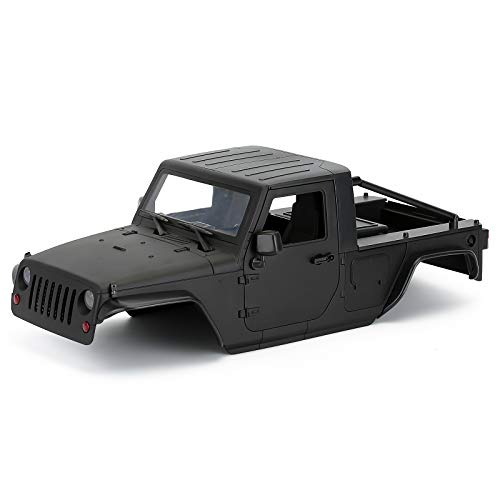 INJORA RC Karosserie 313mm Radstand Karosserie Pickup Body Shell für 1:10 RC Crawler Axial SCX10 SCX10 II 90046 Wrangler (Schwarz) von INJORA