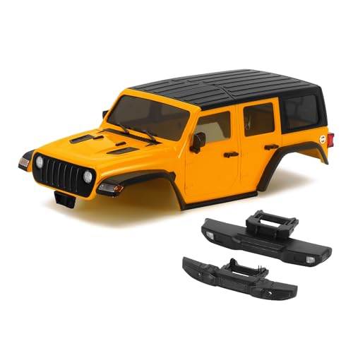 INJORA RC Karosserie 6,10 Zoll Radstand-ABS Hardtop Körper Bausatz mit Vorderen Hinteren Stoßstangen für TRX4M Chassis Upgrade 1/18 RC Crawler (Gelb) von INJORA