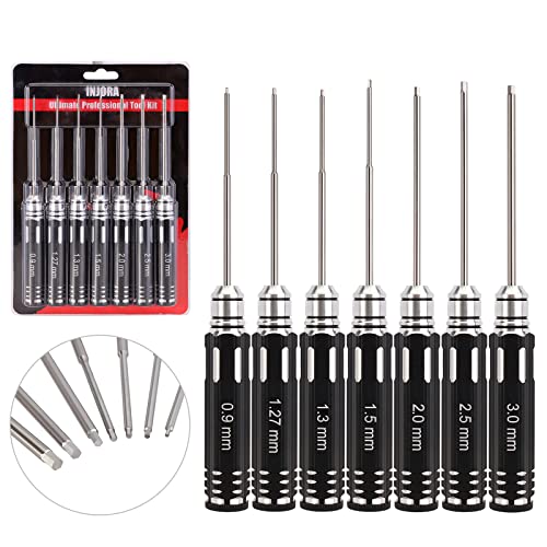 INJORA RC Schraubendreher Schlüssel Werkzeug 7PCS, RC Auto Reparatur Werkzeugsatz,0.9, 1.27, 1.3, 1.5, 2.0, 2.5, 3.0mm Sechskant Inbus Schraubendreher Sets für RC Modell Auto Hub Schrauber Drohne Boot INJORA RC Schraubendreher Schlüssel Werkzeug 7PCS, RC Auto Reparatur Werkzeugsatz,0.9, 1.27, 1.3, 1.5, 2.0, 2.5, 3.0mm Sechskant Inbus Schraubendreher Sets für RC Modell Auto Hub Schrauber Drohne Boot von INJORA