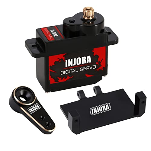 INJORA RC Servo 12g Digital Servo mit Metall Halterung und 15T Arm für RC Axial SCX24 Auto Modell Upgrade Teile von INJORA