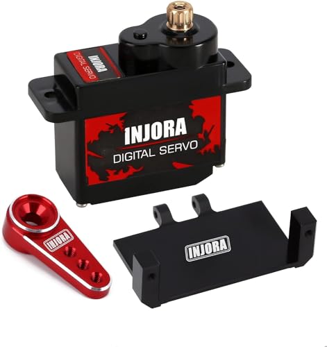 INJORA RC Servo 12g Digital Servo mit Metall Halterung und 15T Arm für RC Axial SCX24 AX24 Auto Modell Upgrade Teile von INJORA