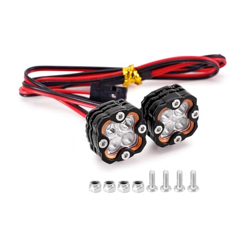 INJORA Superhelle Quadratische LED-Leuchten Aluminium Weiße Leuchten für SCX10 TRX4 1/10 1/8 RC-Auto von INJORA