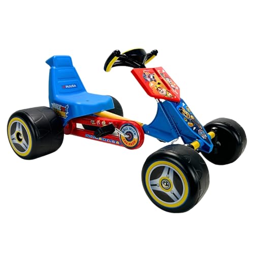 INJUSA - Paw Patrol Go-Kart für Kinder von 2 bis 4 Jahren | Tretauto | mit Lenkrad | festes Ritzel | Metallchassis | Sitz mit Rückenlehne | Farbe Blau (4153) von INJUSA