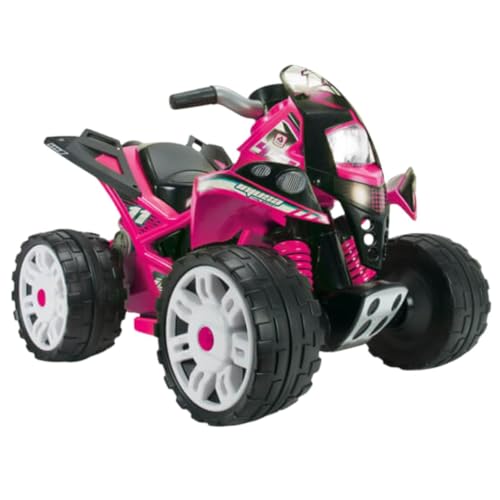 INJUSA The Beast Elektro-Quad für Kinder, 12 V, für Kinder ab 2 Jahren, mit Gaspedal, Rückwärtsgang und elektrischer Bremse, 6 km/h, Rosa von INJUSA