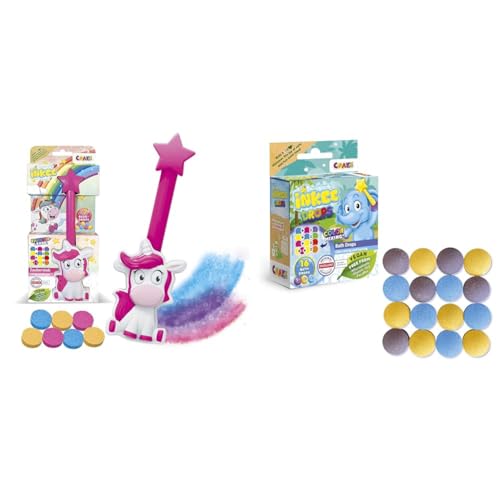 Bundle of INKEE Wand Unicorn Einhorn-Zauberstab mit Kinder Badebomben + INKEE Bath Drops - Badetabletten zum Farben Lernen von INKEE