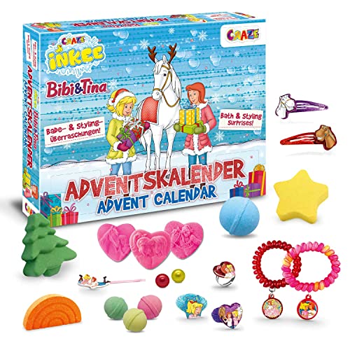 INKEE Bibi & Tina Adventskalender Kinder - Badespaß Spielzeug Adventskalender mit Badebomben & Beauty-Accessoires von INKEE