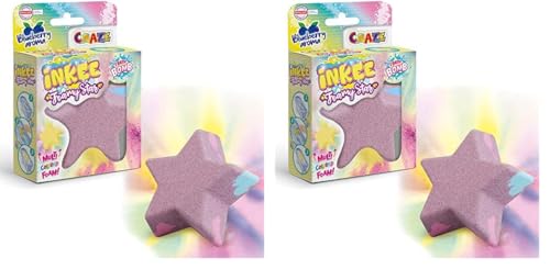 INKEE FOAMY STAR | Kinder Badebombe in Sternform, Badekugel mit Blaubeeraroma, 70g, Super Cremig (Packung mit 2) von INKEE