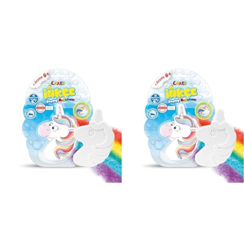 INKEE Foamy Rainbow | Regenbogen Badebombe Kinder Badezusatz mit Erdbeer-Duft, Badekugel in Wolken oder Einhorn Form, 150g (Packung mit 2) von INKEE