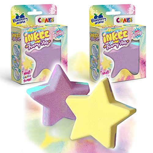 INKEE Foamy Star | 2er Set Badebomben Kinder in Sternform, Blaubeer-Duft Badekugeln, 2 Farben, super cremig INKEE Foamy Star | 2er Set Badebomben Kinder in Sternform, Blaubeer-Duft Badekugeln, 2 Farben, super cremig von INKEE