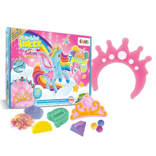 INKEE - Geschenkbox Galupy Unicorn | Einhorn Badeset Kinder, 7 Badezusätze für Kinder, Einhorn Badebomben & Badesalz Kinder, Badespaß für Kinder von INKEE