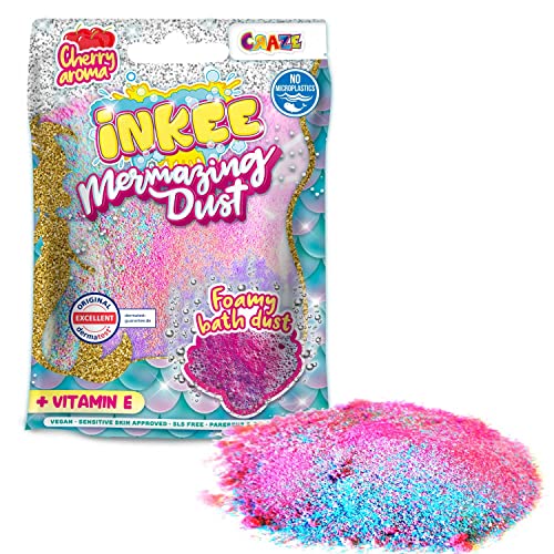 INKEE MERMAZING DUST Badestaub - bunte Badesalz Kinder mit Kirschduft , 100g , 3 Farben (Pink, Lila und Blau) von INKEE