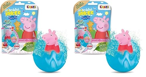 INKEE SURPRISE - Peppa Pig Badekugeln Kinder mit Überraschung Peppa Wutz Spielzeug für die Badewanne - Badezusatz Kinder (Packung mit 2) von INKEE