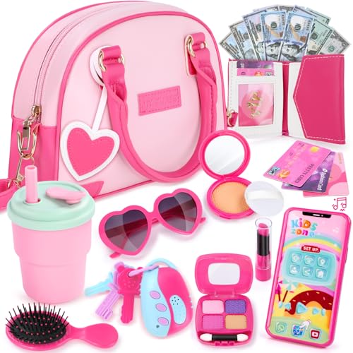 Handtasche Für Kinder Mädchen Mit Make-Up Vortäuschen - Mein Erstes Handtaschen-Set mit Handtasche, Handy, Geldbörse, Schminkspielzeug und mehr für Mädchen ab 3 Jahren, Geschenkidee für Kinder Handtasche Für Kinder Mädchen Mit Make-Up Vortäuschen - Mein Erstes Handtaschen-Set mit Handtasche, Handy, Geldbörse, Schminkspielzeug und mehr für Mädchen ab 3 Jahren, Geschenkidee für Kinder von INNOCHEER