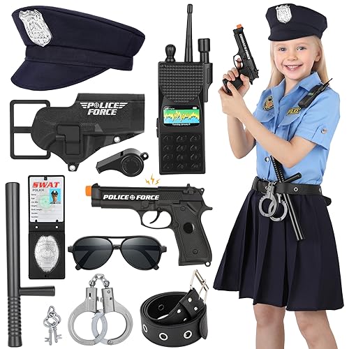 INNOCHEER Polizei Kostüm Kinder, Polizei Kostüm für Kinder, Polizei Spielzeug für Kinder Jungen Halloween Karneval (Polizei Kostüm Mädchen, T4-(2-3 Year)) von INNOCHEER