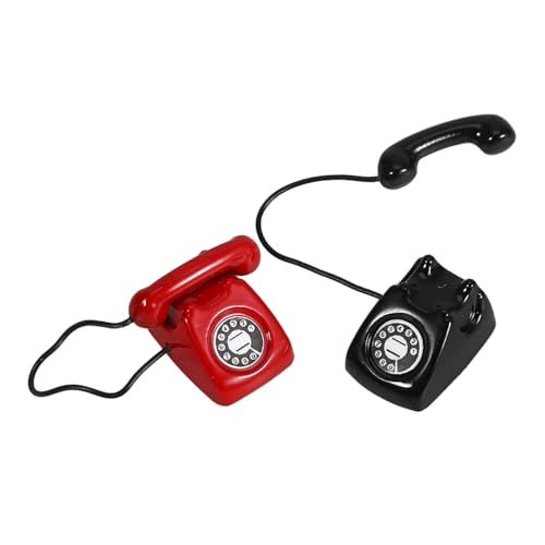 INOOMP 2stücke Mini Retro Telefon Modell Puppenhaus Zubehör Vintage Telefone Für Mini-szenen Spielzeug Dekoration Und Bildungszwecke Rote Und Schwarze Farbvarianten INOOMP 2stücke Mini Retro Telefon Modell Puppenhaus Zubehör Vintage Telefone Für Mini-szenen Spielzeug Dekoration Und Bildungszwecke Rote Und Schwarze Farbvarianten von INOOMP