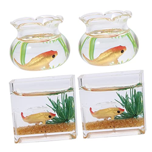 INOOMP 4Stücke Miniaturfischschale aus Winzige Glaskübel für Puppenhäuser und Tischdekoration Aquarien für Kreative Wohnräume und Kinderzimmer Dekoration INOOMP 4Stücke Miniaturfischschale aus Winzige Glaskübel für Puppenhäuser und Tischdekoration Aquarien für Kreative Wohnräume und Kinderzimmer Dekoration von INOOMP