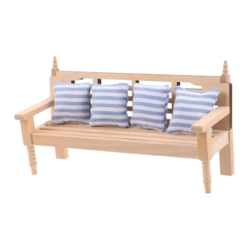 INOOMP Puppenhaus Sofa mit Kissen Retro Möbel für Puppen Bequemer Kleiner Holzstuhl für Puppen Handwerkskunst für Wohnzimmer Deko INOOMP Puppenhaus Sofa mit Kissen Retro Möbel für Puppen Bequemer Kleiner Holzstuhl für Puppen Handwerkskunst für Wohnzimmer Deko von INOOMP