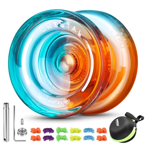 INOVASHON Crystal Yoyo Responsive Yoyo K2, Professionelles Yoyo für Kinder und Erwachsene, Unresponsive Yoyo Trick Yoyo für Fortgeschrittene, Pro Yoyo mit Yoyo-Lager + 12 Yoyo-Saiten + Yoyo-Hülle von INOVASHON