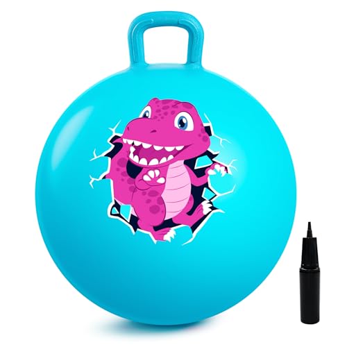 INPODAK Hüpfball für Kinder, 18 Zoll 45cm Blauer Dinosaurier Springball mit Griff,Hüpf bäll ab 3 4 5 6 Jahre,Hüpfball für Mädchen & Jungen ab 3 Jahre,Innenbereich Außenbereich springende Bälle INPODAK Hüpfball für Kinder, 18 Zoll 45cm Blauer Dinosaurier Springball mit Griff,Hüpf bäll ab 3 4 5 6 Jahre,Hüpfball für Mädchen & Jungen ab 3 Jahre,Innenbereich Außenbereich springende Bälle von INPODAK