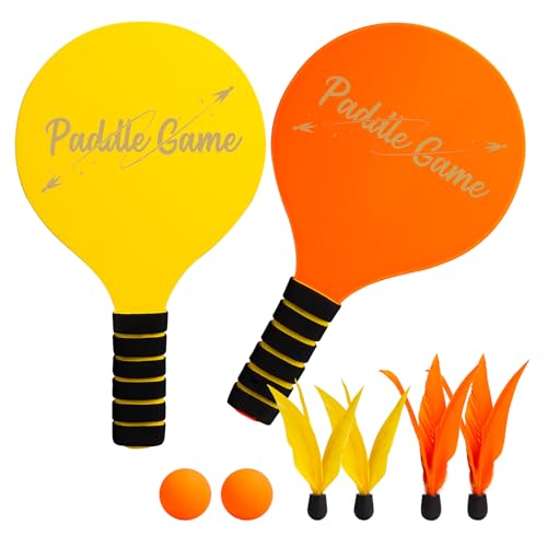 INPODAK Beach Ball Spiel Set,Strandball Schlägerset für Kinder,2 Schläger, 4 Federbälle, 2 Bälle,Paddleball Spielset,Sommer Strand Pool Garten Spiel für Familie und Party INPODAK Beach Ball Spiel Set,Strandball Schlägerset für Kinder,2 Schläger, 4 Federbälle, 2 Bälle,Paddleball Spielset,Sommer Strand Pool Garten Spiel für Familie und Party von INPODAK