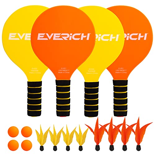 INPODAK Beach Ball Spiel Set,Strandball Schlägerset für Kinder,2 Schläger, 4 Federbälle, 2 Bälle,Paddleball Spielset,Sommer Strand Pool Garten Spiel für Familie und Party(Gelb&orange) INPODAK Beach Ball Spiel Set,Strandball Schlägerset für Kinder,2 Schläger, 4 Federbälle, 2 Bälle,Paddleball Spielset,Sommer Strand Pool Garten Spiel für Familie und Party(Gelb&orange) von INPODAK